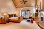 MAIN LEVEL MASTER BEDROOM WITH WALK IN CLOSET FIRE PLACE, TV